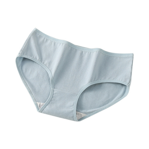 Women's underwear pure cotton combed cotton bottom solid color simple mid-waist comfortable girl's triangle shorts large size