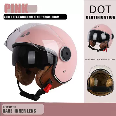 Battery Car Half Helmet, Lightweight – Motosiklet kaskı (dəbilqə) - pink