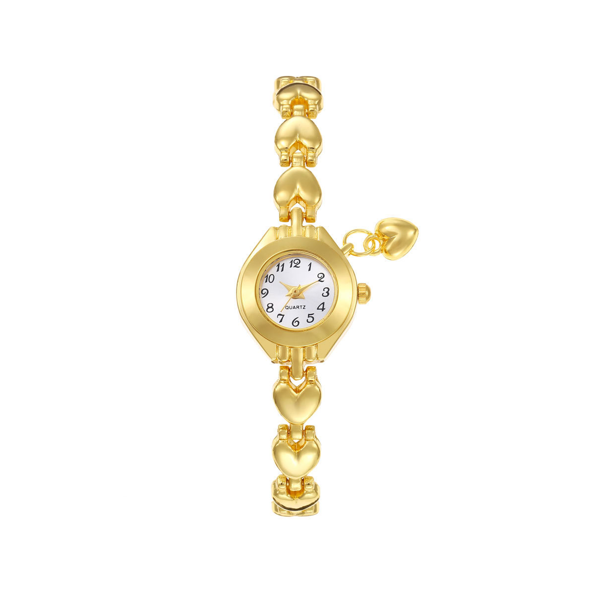 Comercio exterior caliente de cuarzo dorado pulsera de chicas reloj colgante ropa de moda universal accesorios de mujer relojes en stock