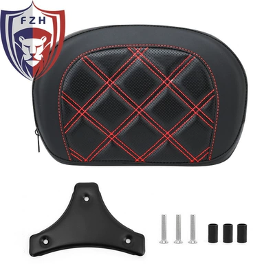 Motorcycle cushion Harley large gliding modified - red-plaid-black-bracket