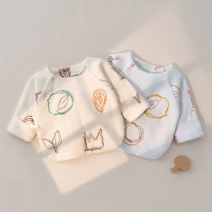 Half back clothes newborn baby autumn and winter pure cotton baby newborn clothes pending cotton padded warm winter Monk top