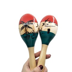 Orff Percussion Wooden Coconut Shaker Children's Early Education Toy Sand Ball Musical Instrument Accompaniment Shaker KTV Rattle