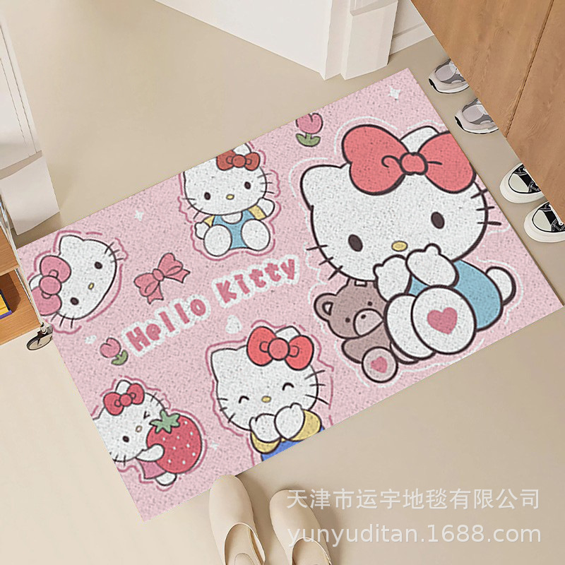 hellokitty入户门丝圈地垫玄关进门蹭土门垫耐磨耐脏可裁剪脚垫|undefined