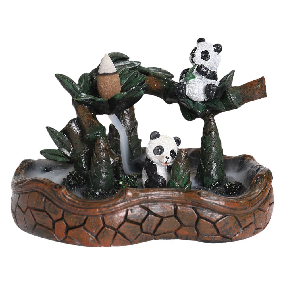 Трансграничные курильницы из смолы с обратным потоком Украшения для дома Креативные курильницы из смолы Панда с обратным потоком Ремесла