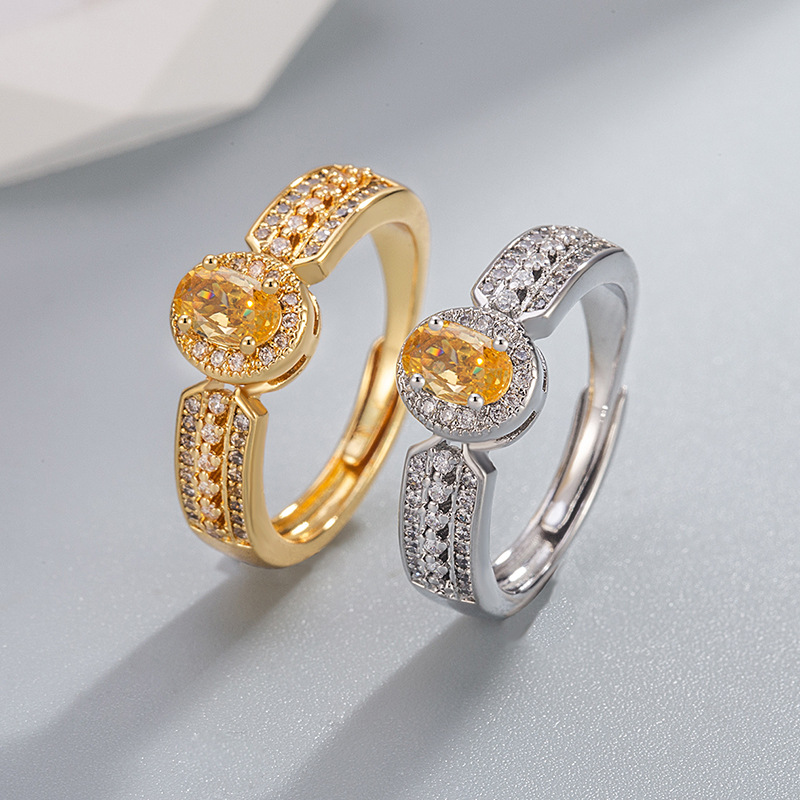 French Style Champagne Gold Ring For Women Elegant Open Finger Ring_voghion.com