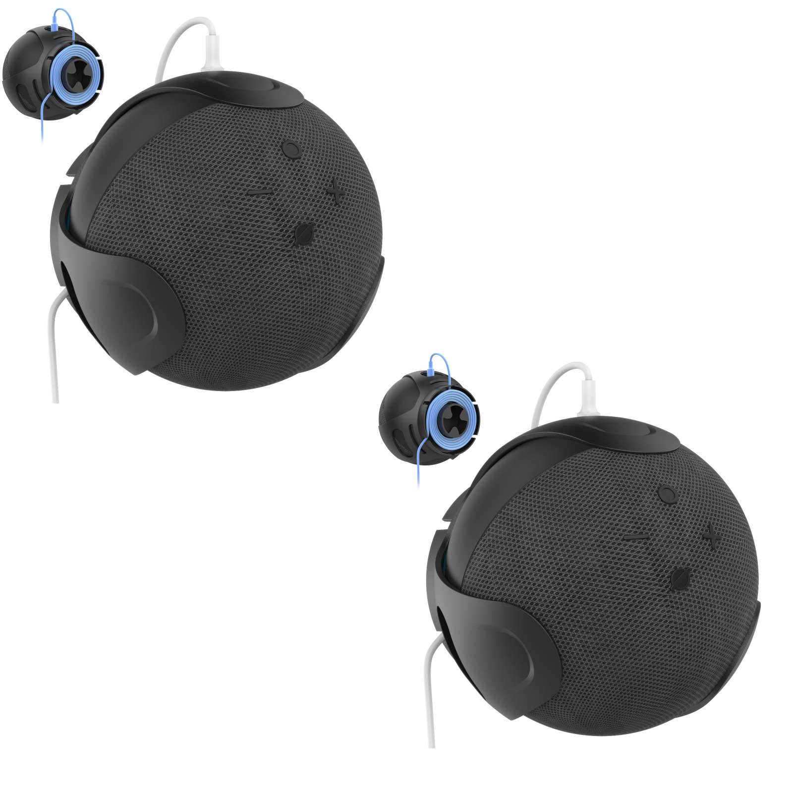 Adecuado para Amazon Echo Dot 4 y 5 altavoz soporte cuatro o cinco generación Pared Soporte de almacenamiento de plástico soporte de pared