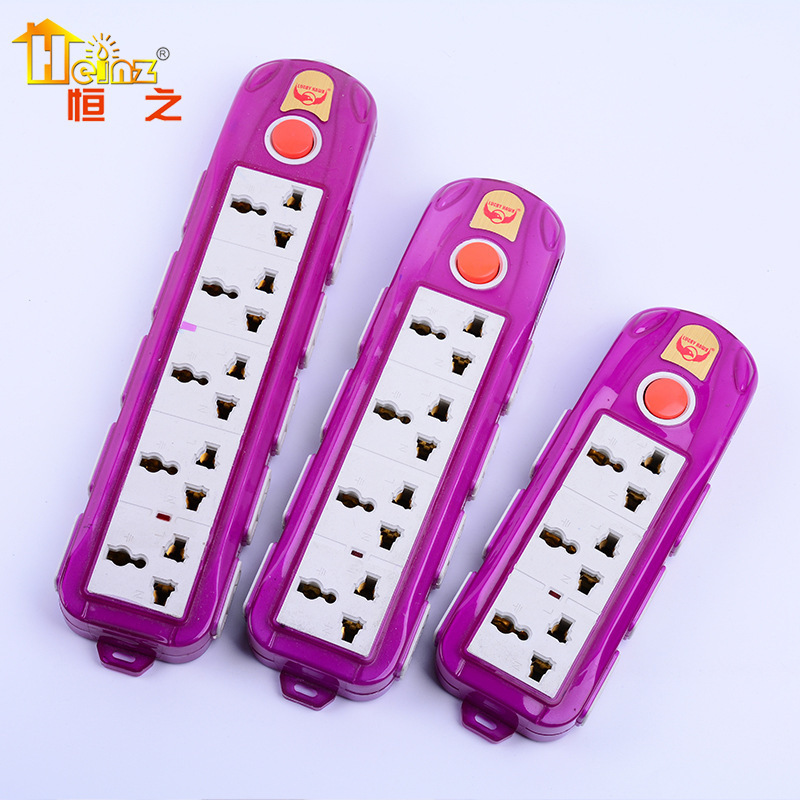 YUWEI家用多功能大功率开关接线板9 12 15多插孔包胶PVC插座