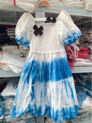 dress Seaside Tie-Dye Women's Summer Elegant Waist Slimming Beach A- line Long Skirt for Small Women