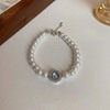 Sapphire small design fashionable universal advanced bracelet from pearl, light luxury style, high-quality style