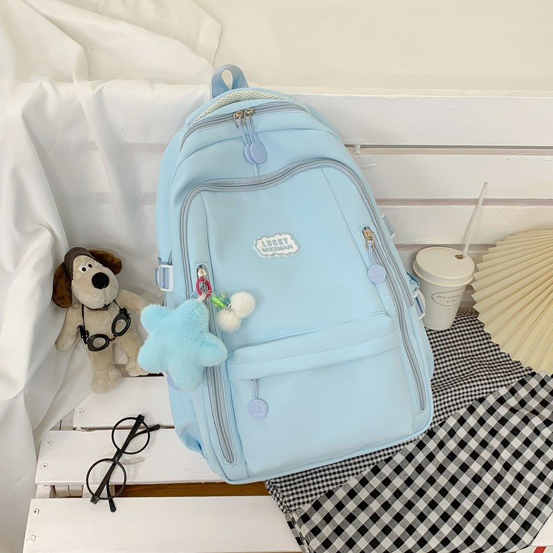 Mochila escolar, estudiante universitaria, estilo minimalista japonés, color puro, simple y versátil, mochila para estudiante de secundaria, campus de nicho