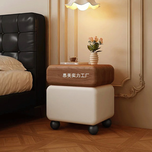 Solid Wood Bedside Table for Home Bedroom 2025 New Cream Style Light Luxury Simple Modern Bedside Table
