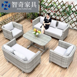 藤编桌椅;藤/竹沙发;户外沙发