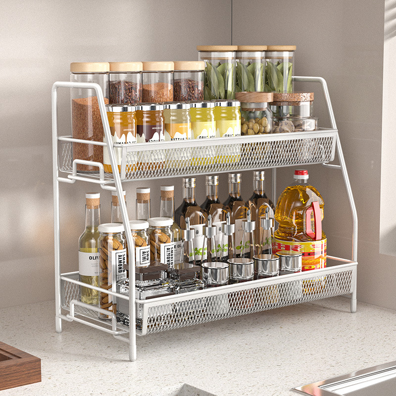 Manufacturer supplies white countertop kitchen storage rack vertical…