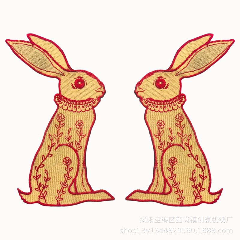 Chuanghao Embroidery Embroidery Water Soluble White Flower Blossom Rich Symmetrical Rabbit Sticker All-match Jacket Skirt Patch Decoration