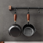 黑钢平底小油锅家用破不粘锅无涂层锅电磁炉煤气灶通用锅无烟省油