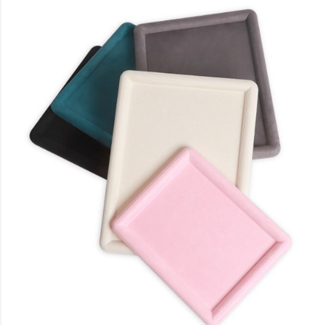 Velvet Jewelry Tray for Viewing and Selecting Jewelry, Rings, Necklaces, Bracelets, Bangles, Ear Studs, and Earrings Storage Tray