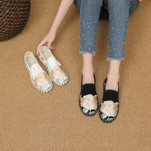 夏季新款爆款正品老北京布鞋女一脚蹬纯手工千层底刺绣花布鞋单鞋