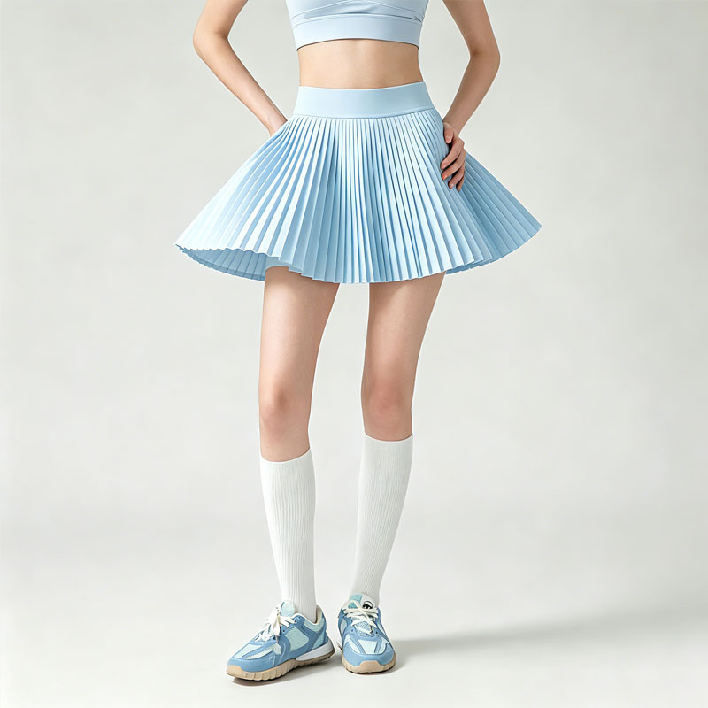 Lu Same Style [Age-Reducing and Energetic] Pure and Youthful Girl-Style Sports Fitness Casual Elastic Flowy Pleated Short Skirt Pants