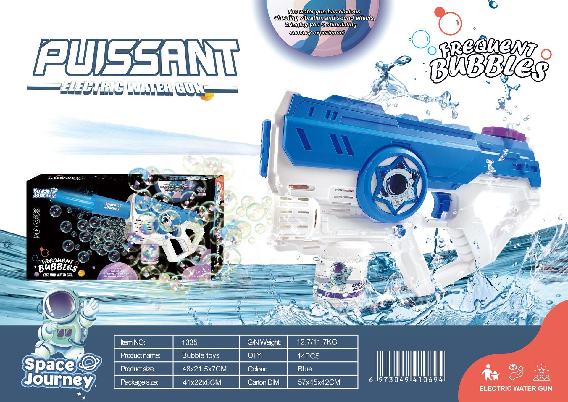 Aspersión eléctrica transfronteriza pistola de agua divertida luz Amazon 2 en 1 pistola de burbujas poderosa pistola de agua de alta presión