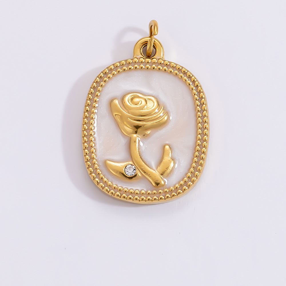 1 Piece Set 4.29*24.15mm 304 Stainless Steel Zircon PVD Coated Real Gold Plated Heart Shape Flower Butterfly Polished Pendant DIY Jewelry Accessories display picture 35