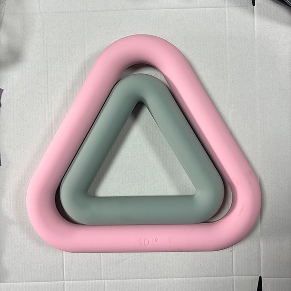 厂家直发三角铁环瑜伽健身负重运动训练硅胶哑铃男女通用便携器材