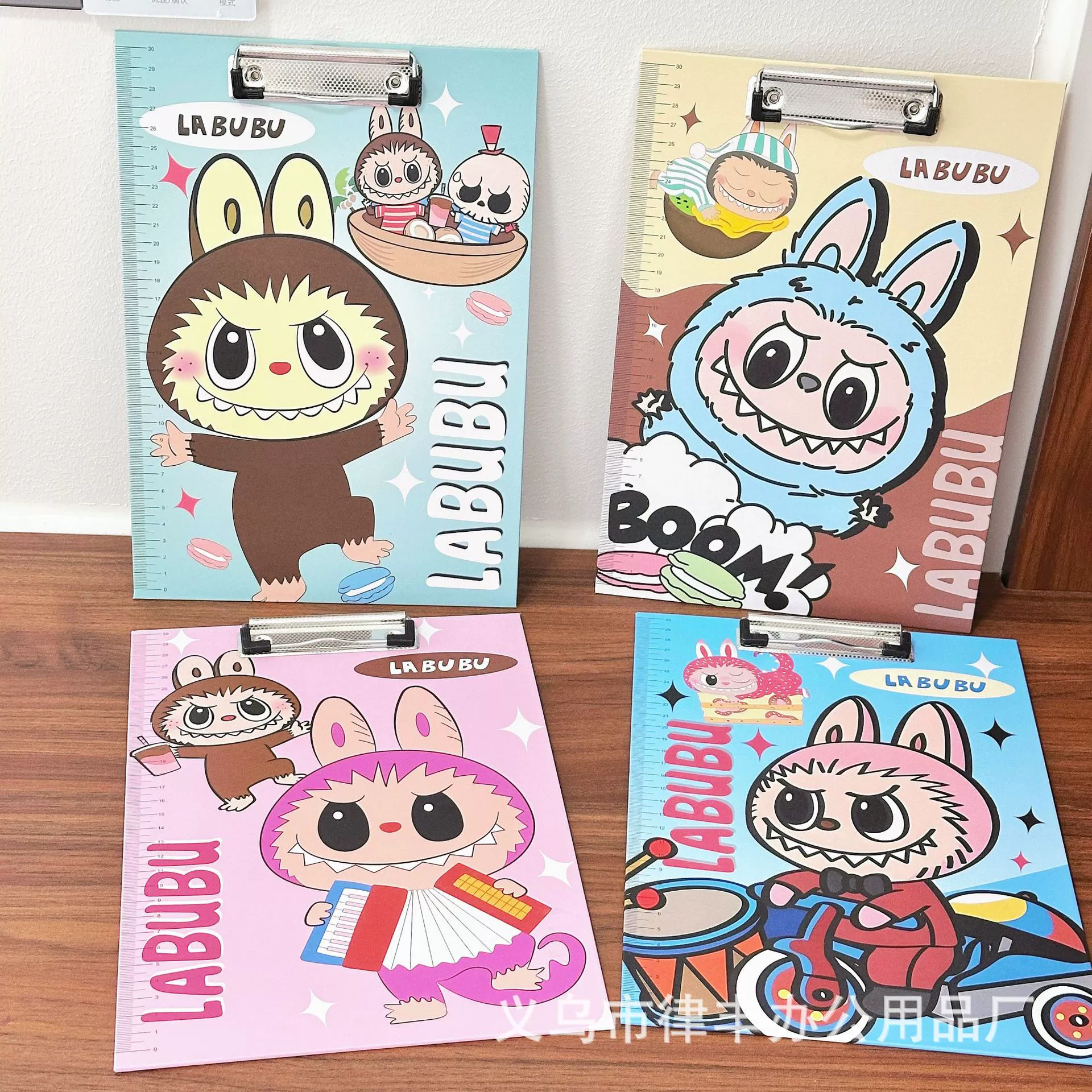 Labubu's new A4 board clip creative cartoon cute ins high-value pad fixed test paper clip information clip