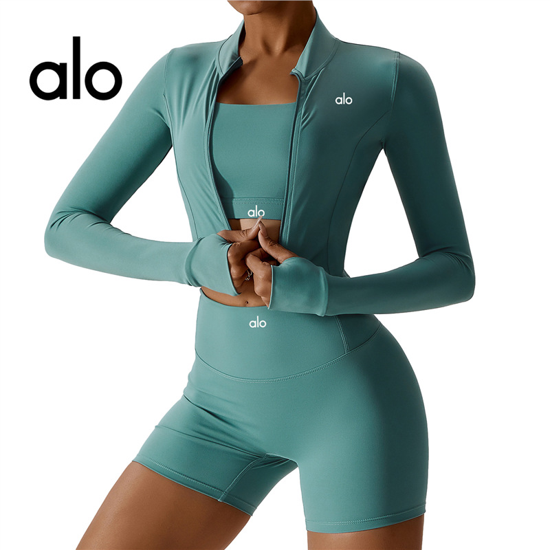 Comercio exterior ropa de yoga deportivo yoga acondicionamiento delgado chaleco de carrera secado rápido manga larga pilates set de entrenamiento