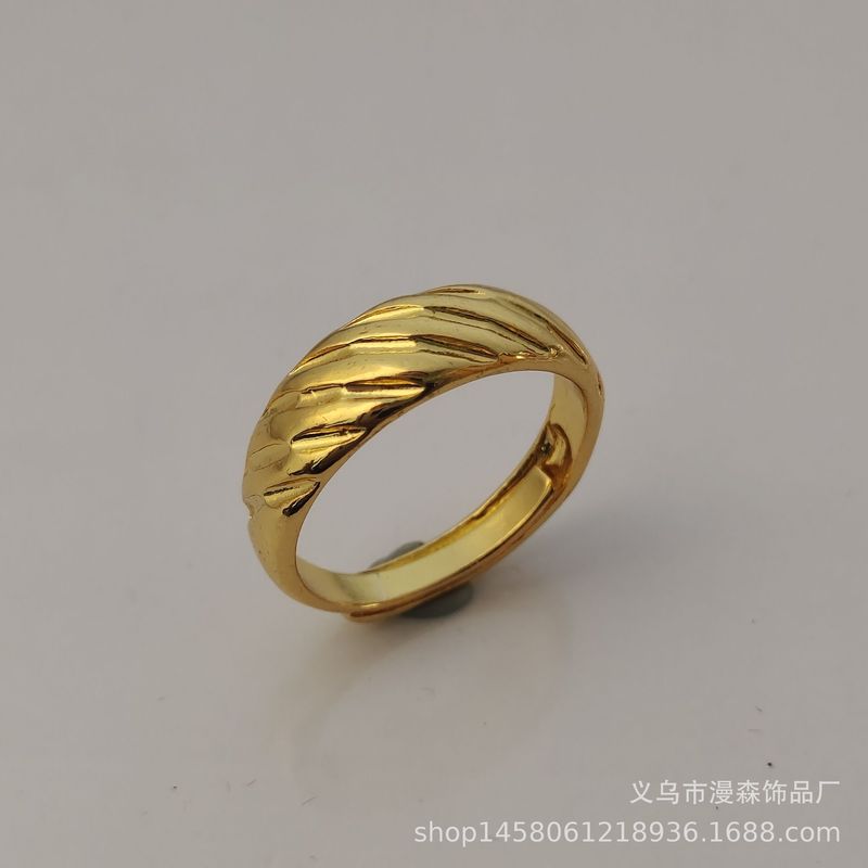 大捡漏高仿24K仿真沙金戒指女时尚百搭四叶草开口戒指直播福利品|undefined