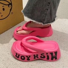 ハイヒールの人の字のスリッパの女性の新型の厚い底のEVAのスリッパの女性の海辺のビーチの靴の女性のファッションの1字のスリッパの卸売り