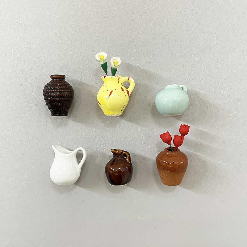 叶插苗花盆半釉拇指花盆创意迷你瓷器可爱陶瓷袖珍花盆家庭摆件