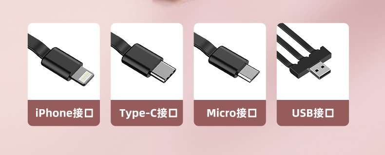 批发迷你自带线充电宝20000毫安 大容量快充便携移动电源礼品印制详情4