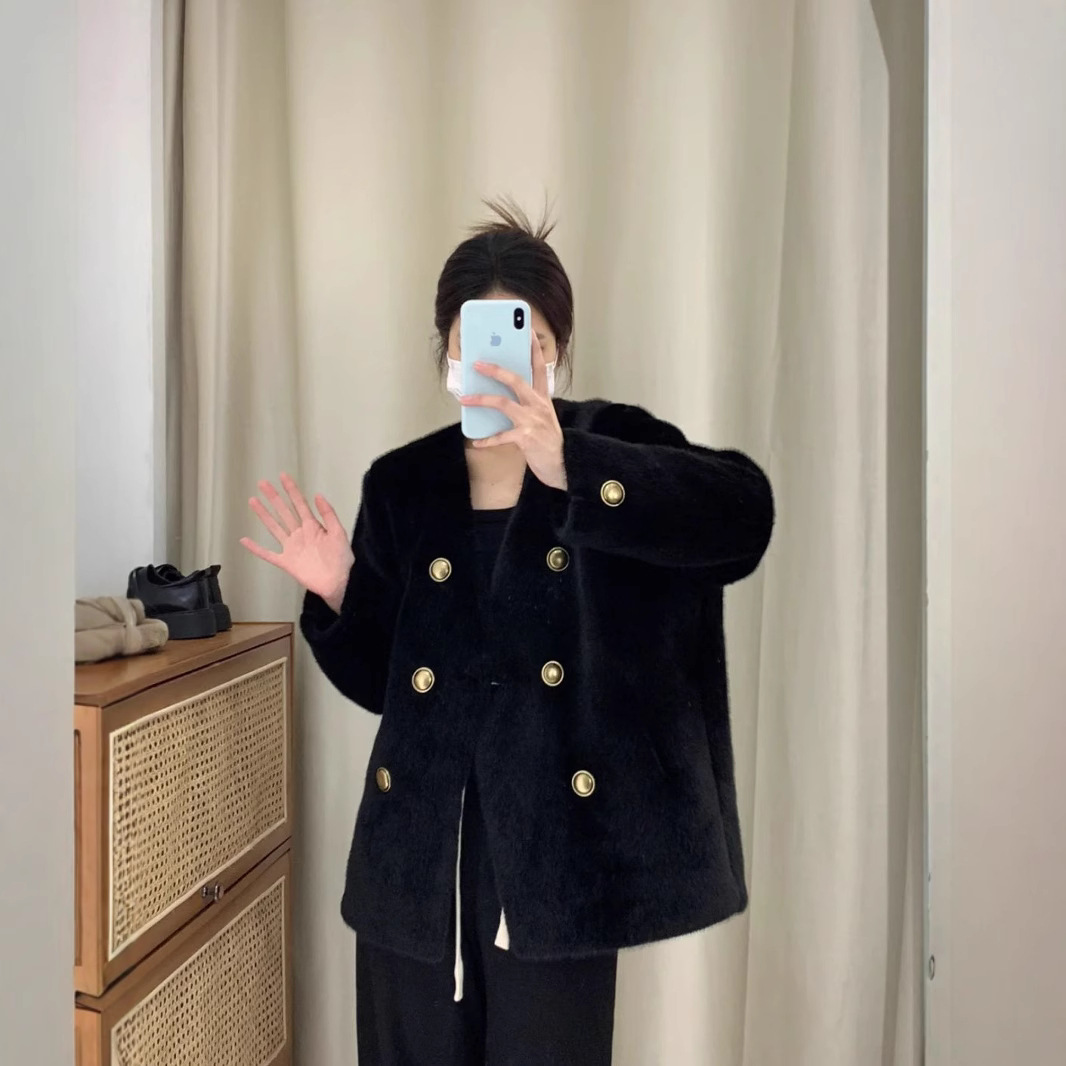 겨울 밍크 벨벳 코트 여성용 모피 2024 새로운 친환경 모피 모피 원 롱 모피 코트