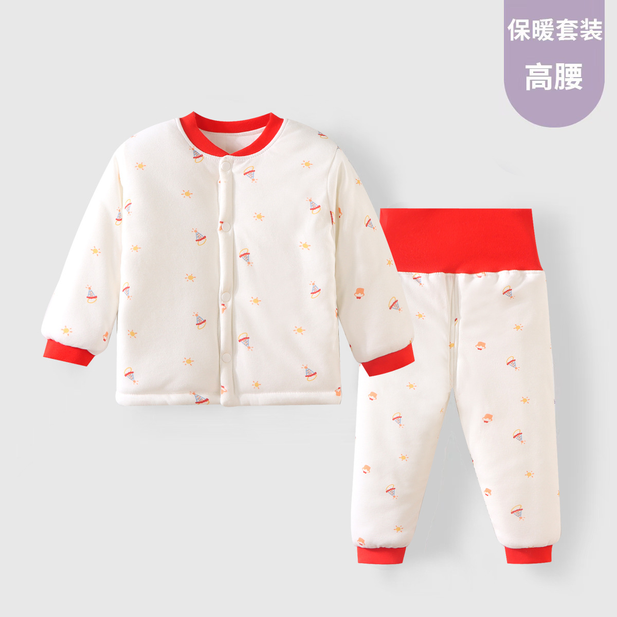 따뜻한 세트 봄과 가을 얇은 면  분할 옷 면화 속옷 어린이 가을 옷 가을 바지 퀼트 봄 옷