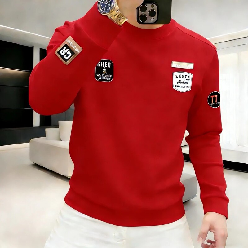 2026 Autumn and Winter New Men's Trendy Brand Versatile Pullover Fleece-Lined Thick Comfortable Casual Long-Sleeve Sweatshirt 2026 Autumn and Winter New Men's Trendy Brand Versatile Pullover Fleece-Lined Thick Comfortable Casual Long-Sleeve Sweatshirt