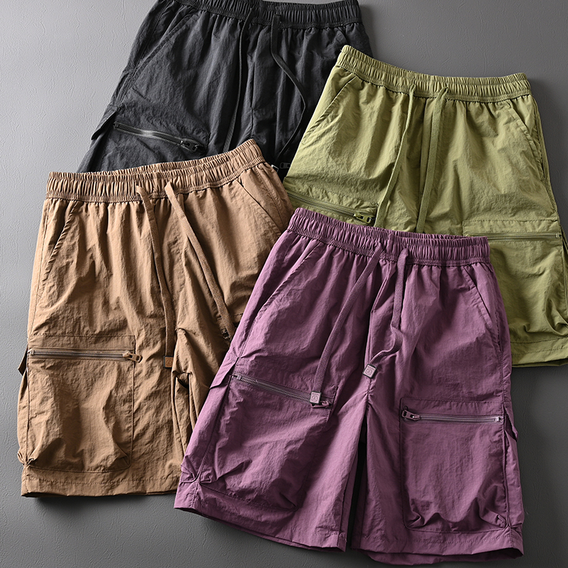 Foreign Trade Tail Single Men's Summer Refreshing Workwear Waterproof Shorts Loose Solid Color Five-point Casual Trendy Pants Foreign Trade Tail Single Men's Summer Refreshing Workwear Waterproof Shorts Loose Solid Color Five-point Casual Trendy Pants