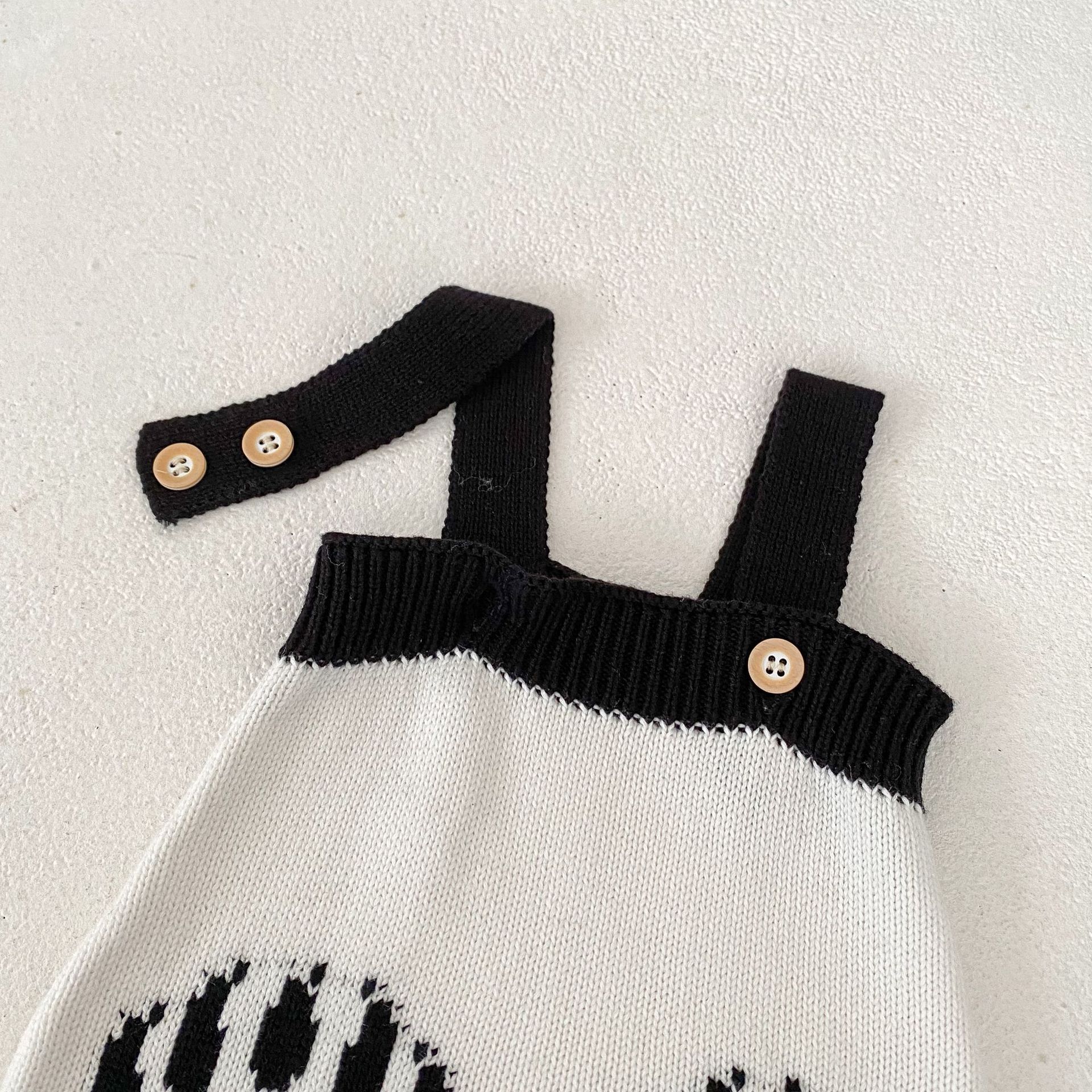 Baba kisgyermek őszi ruhák 2024 férfi és női baba pulóverek panda jacquard kötött hosszú ujjú felső szett_voghion.com