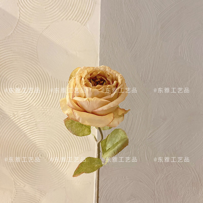 Borde de goma artificial retro transfronterizo Rosa quemado solo borde al horno flor falsa ramo de la boda borde quemado artificial Rose