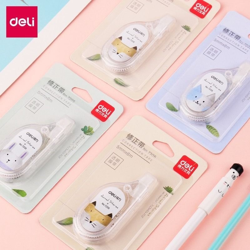 Deli 【7205】수정 휴대용 수정 테이프 학생 수정 테이프 수정 테이프 편지지 수정 오류 변경 벨트 6m /조389909