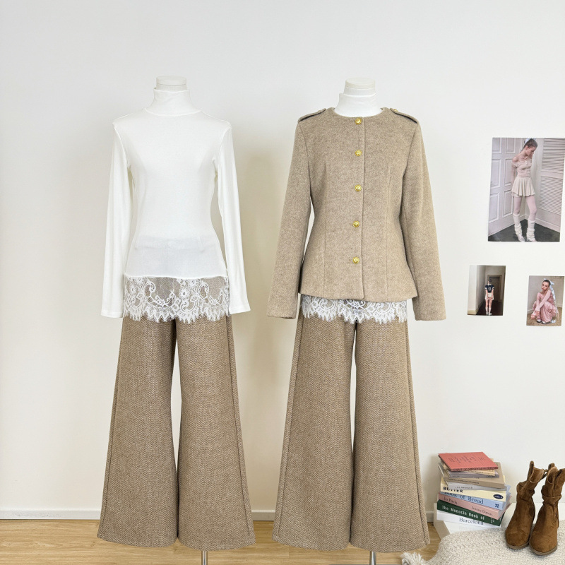 芊语 复古老钱风毛呢外套秋季新款收腰显瘦气质高级感上衣女