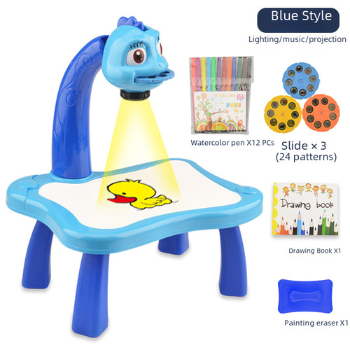 Electric lighting music children projection drawing board baby preschool doodle board erasable painting and writing board painting toy