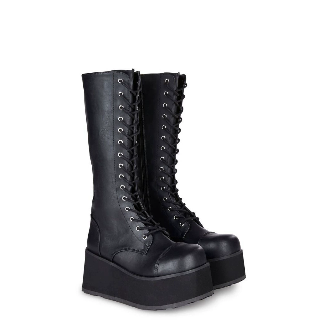 Туфли из кекса Lolita Punk Dark Cosplay Lolita Shoes Boots Boots Черный