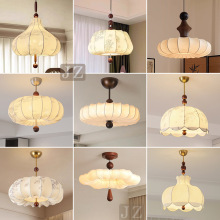 法式中古风布艺卧室灯美式复古餐厅吊灯vintage南洋温馨主卧灯具