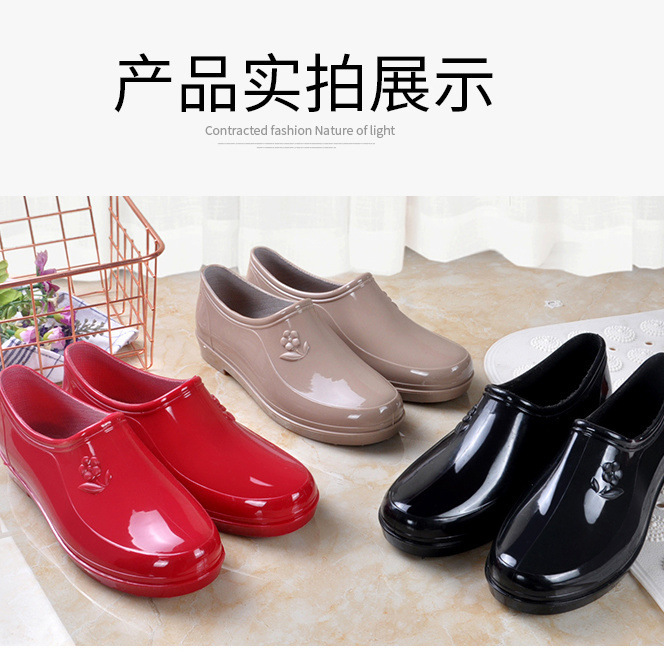 Spring and Autumn fashion rain boots Women's shallow mouth water shoes waterproof non-slip short low-top labor protection shoes women's rubber shoes work rain boots women Spring and Autumn fashion rain boots Women's shallow mouth water shoes waterproof non-slip short low-top labor protection shoes women's rubber shoes work rain boots women