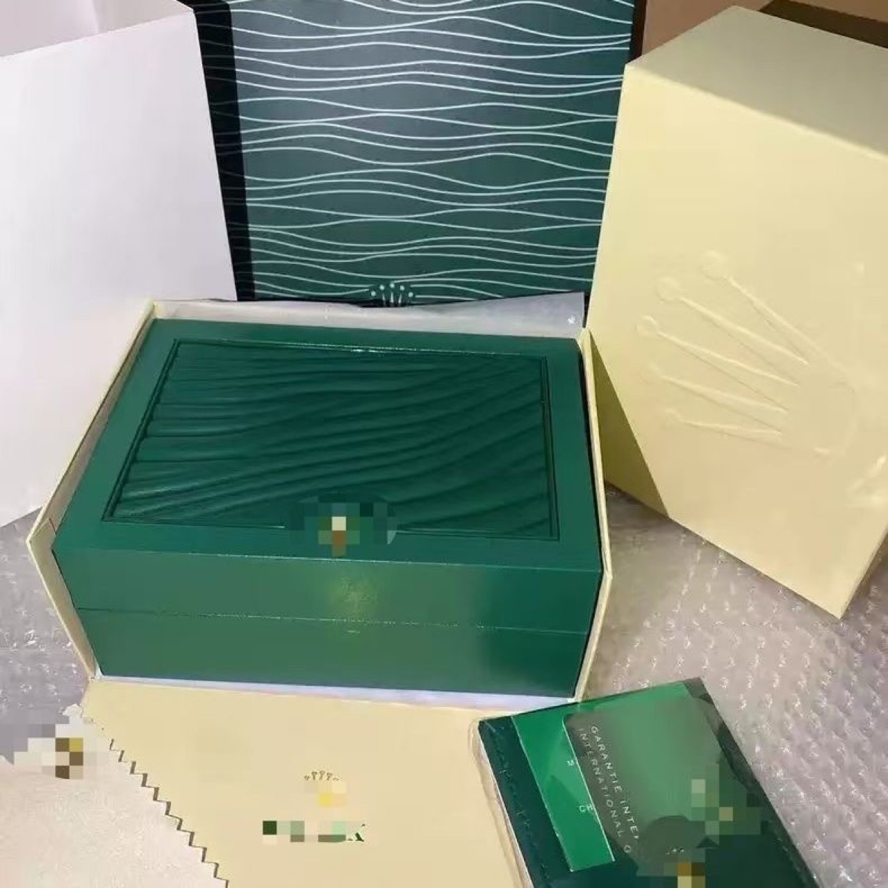 Rolex Watch Box Green Packaging Box High-End Storage Box Wave Packaging Water Ghost Swiss Gift Box Rolex Watch Box