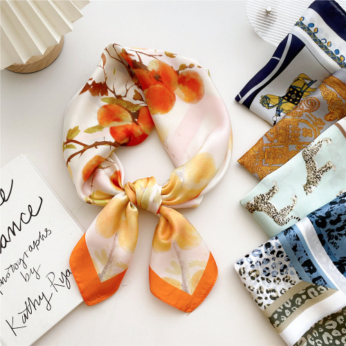 70 silk scarves, small square scarves for women, spring and autumn headscarves, headbands, neck protectors, professional small scarves, versatile fashionable scarves for women