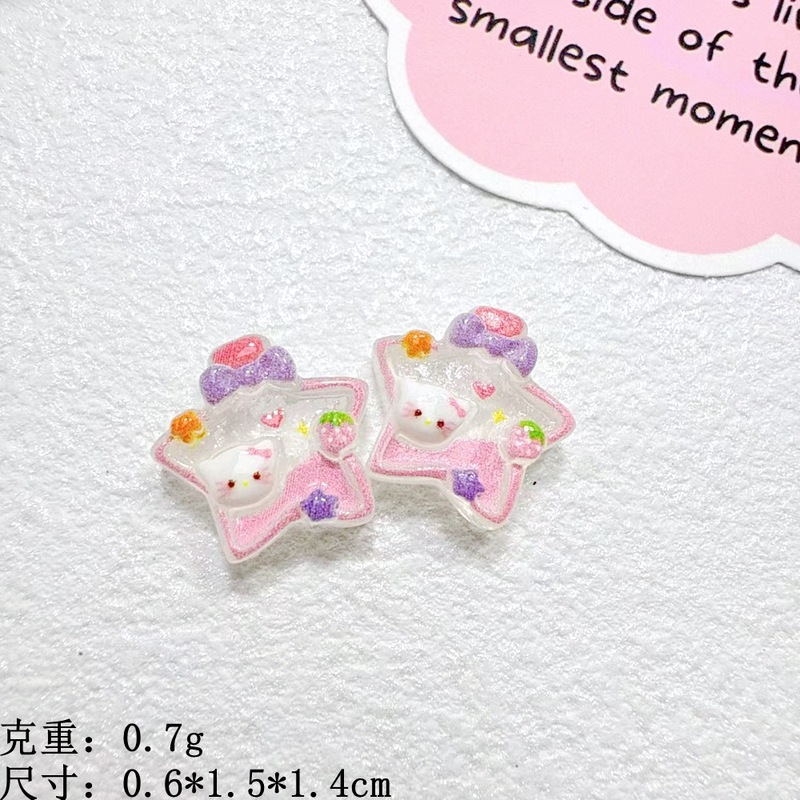 树脂猫头星星许愿瓶可爱卡通奶油胶diy手工发夹洞洞鞋小配件批发|undefined