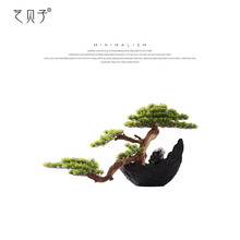 艺贝子新中式简约陶瓷拉丝插花瓶摆件客厅茶几餐桌北欧现代花器