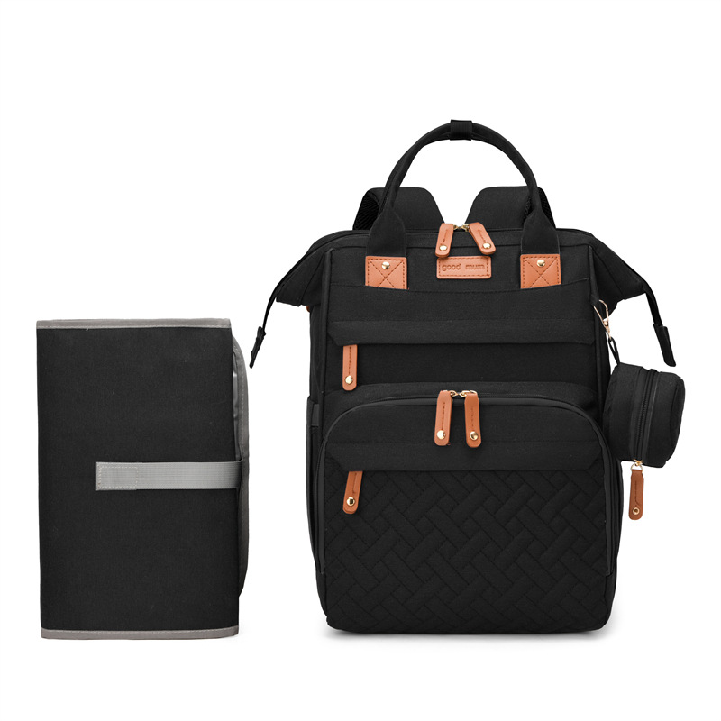 New Style Mommy Bag Cross-Border with Baby Changing Pad Three-Piece Set Multi-Functional Mother and Baby Bag Large Capacity Outing Mommy Bag