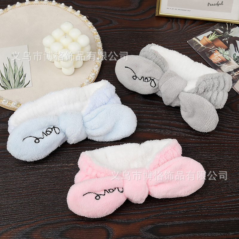 Corea del Sur Internet celebridad cara lavado pelo banda felpa arco diadema accesorios para el cabello máscara maquillaje diadema al por mayor