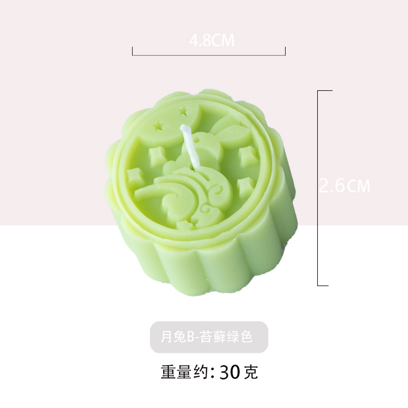 Festival de mediados de otoño pastel de Luna flor conejito forma vela lindo interesante decoración creativa decoración Venta caliente al por mayor